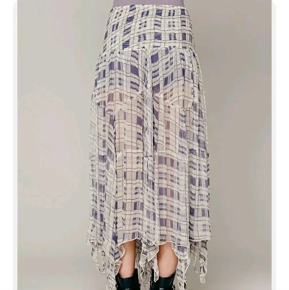 ISO!!! FP Tattered Circles Plaid Convertible Maxi Skirt/Slip - Picture 3 of 3